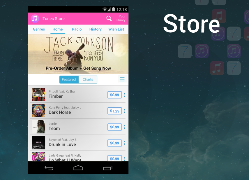 buy music from itunes on android